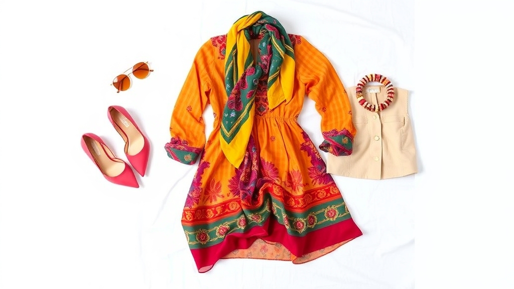 aksesoryzowanie wzorzystej sukienki