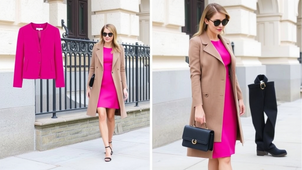 modna kurtka kolorowa sukienka