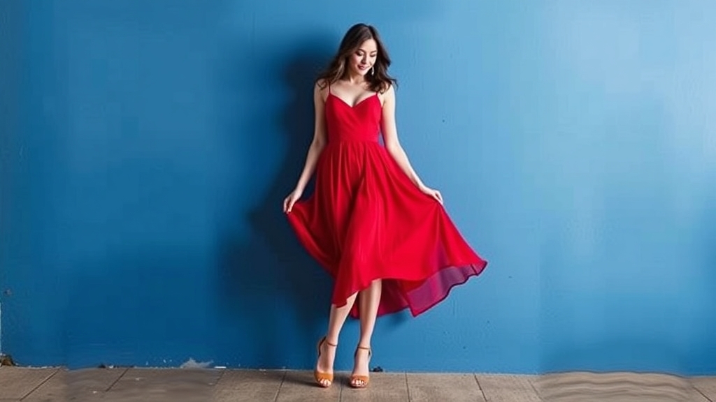 elegancka czerwona sukienka stylizacja