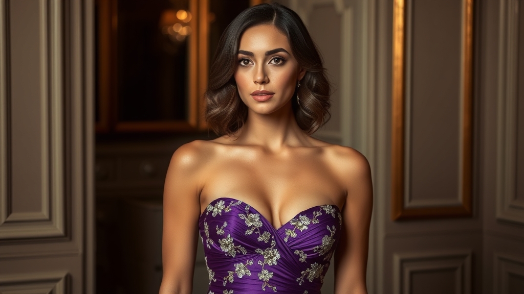 makijaż wieczorowy do fioletowej sukienki