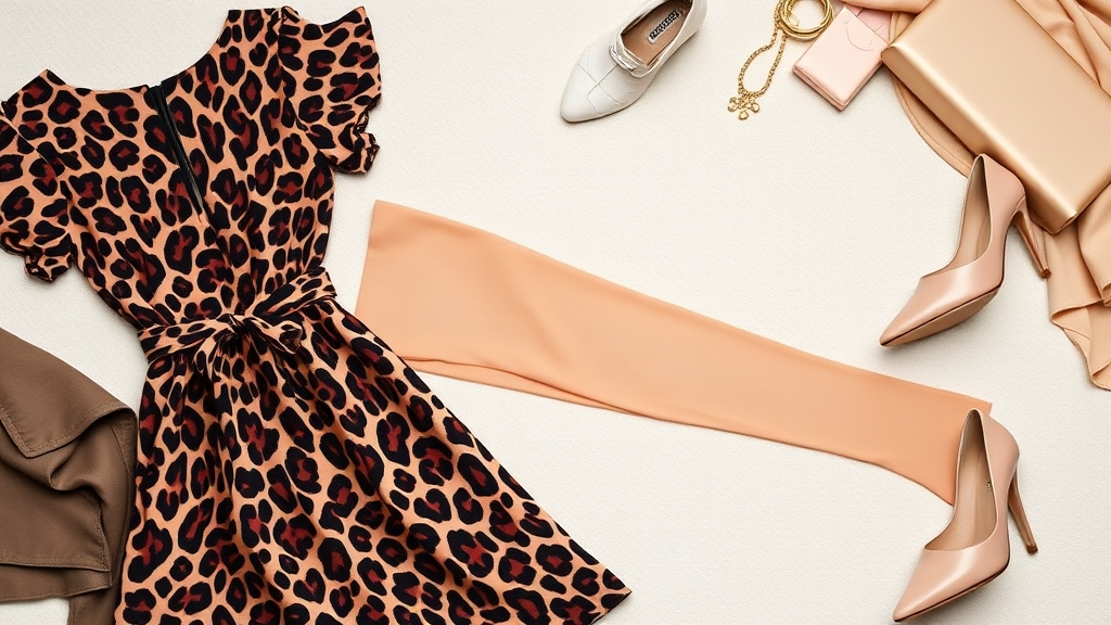Nude rajstopy podkreślają sukienkę w leoparda