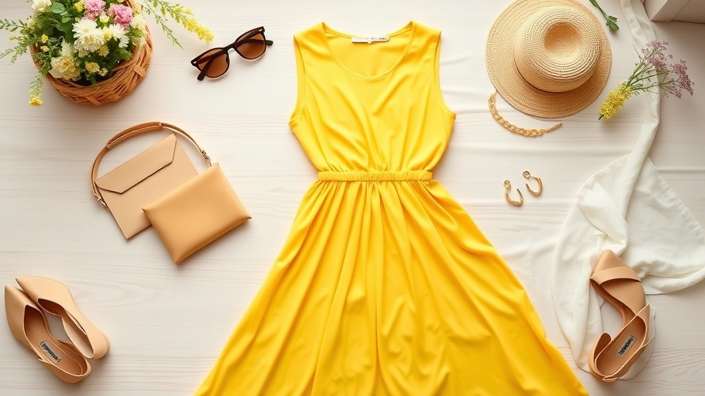 żółta sukienka sugestie akcesoriów